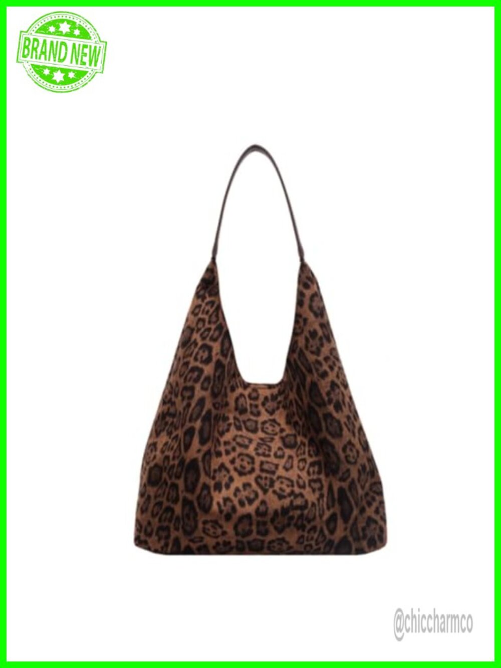 Leopard Print Canvas Tote Bag Large Capacity Shoulder Shopper for Women